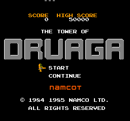 Tower of Druaga, The (Japan) Title Screen